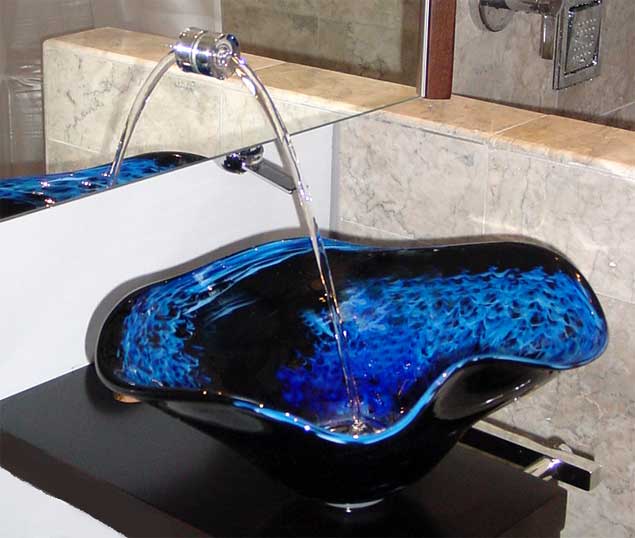 Blue Glass Vessel Sink Utility Properties Of A Glass Sink