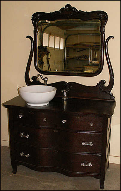 Antique Bathroom Vanity With Vessel Sink Bathroom Vintage Style
