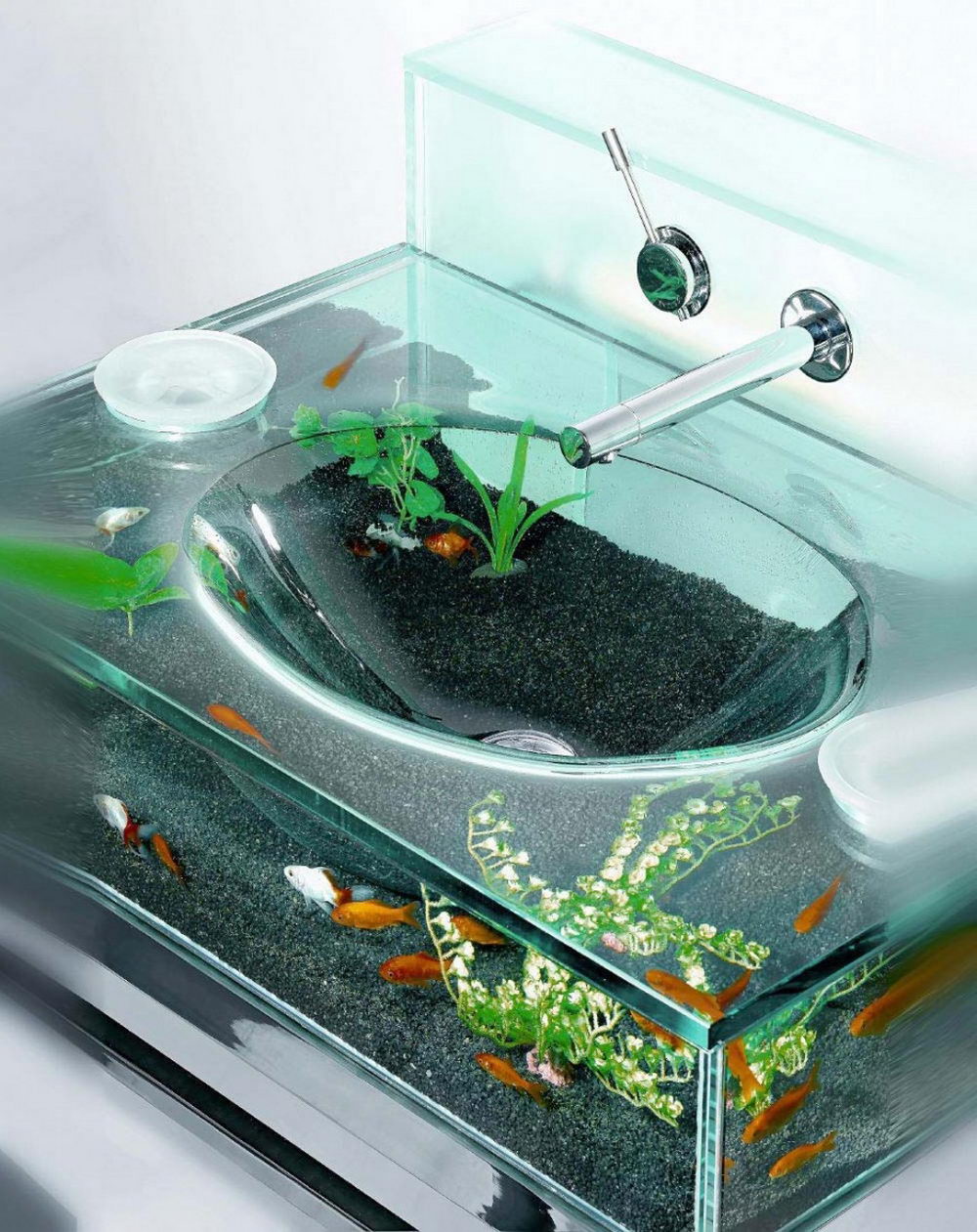 Modern Design Aquarium Sink Dazzle Your Bathroom With Unique