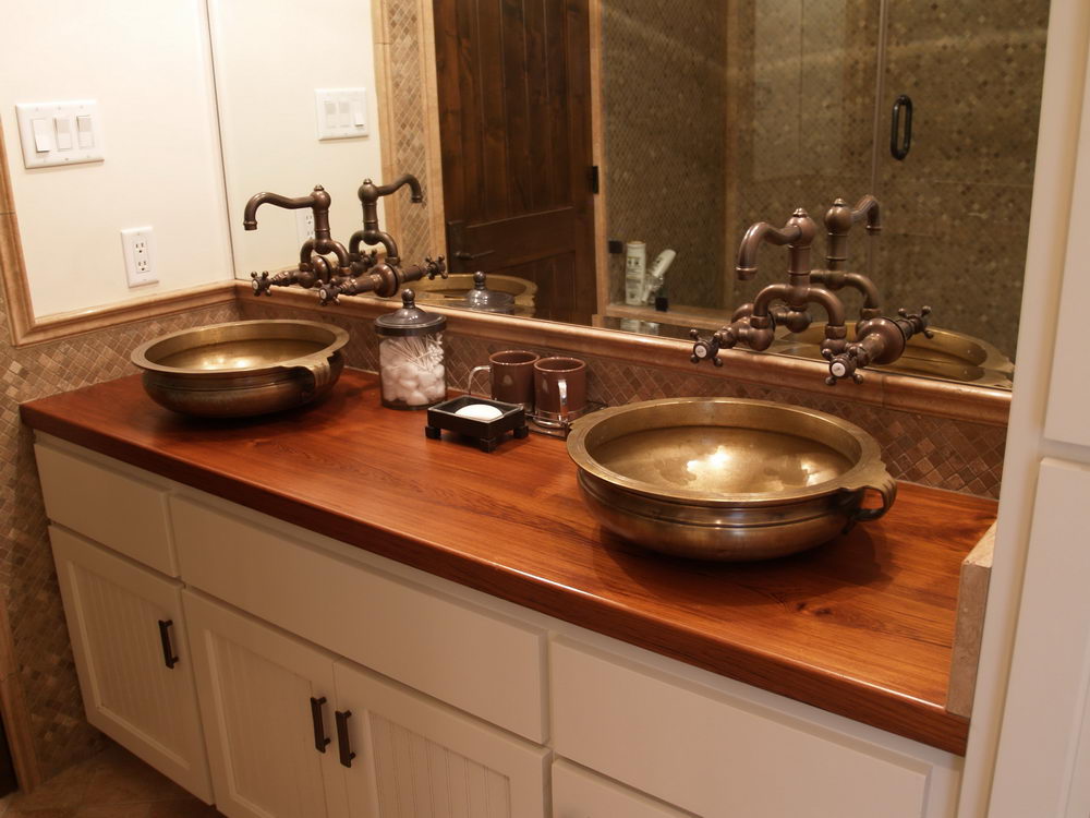 wood bathroom countertop vessel sink