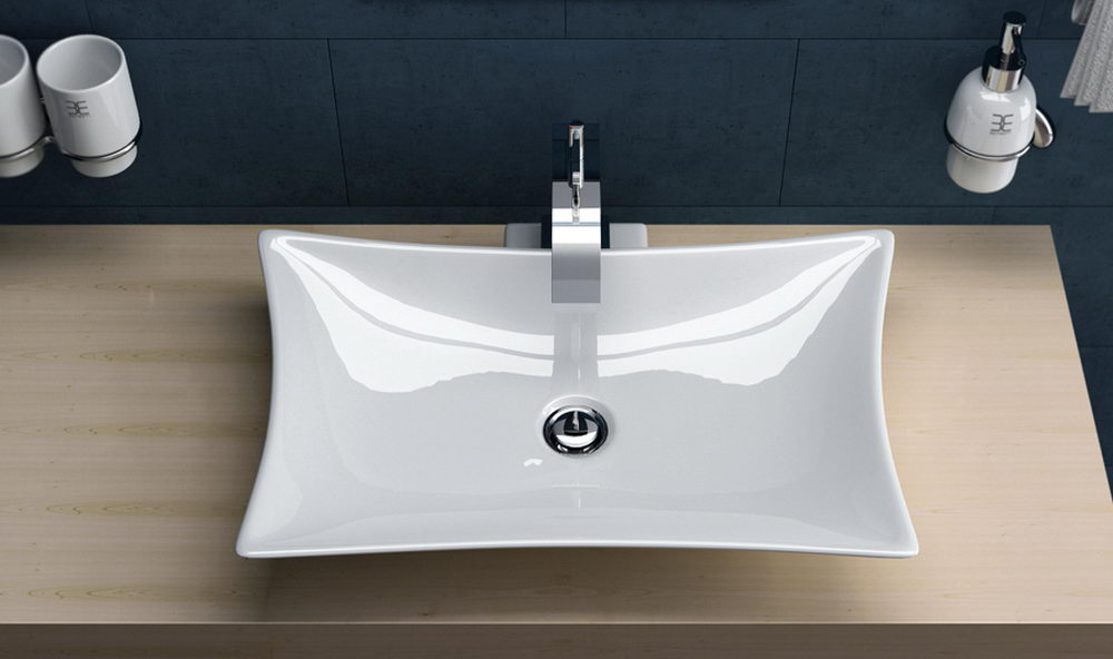 square porcelain bathroom sink