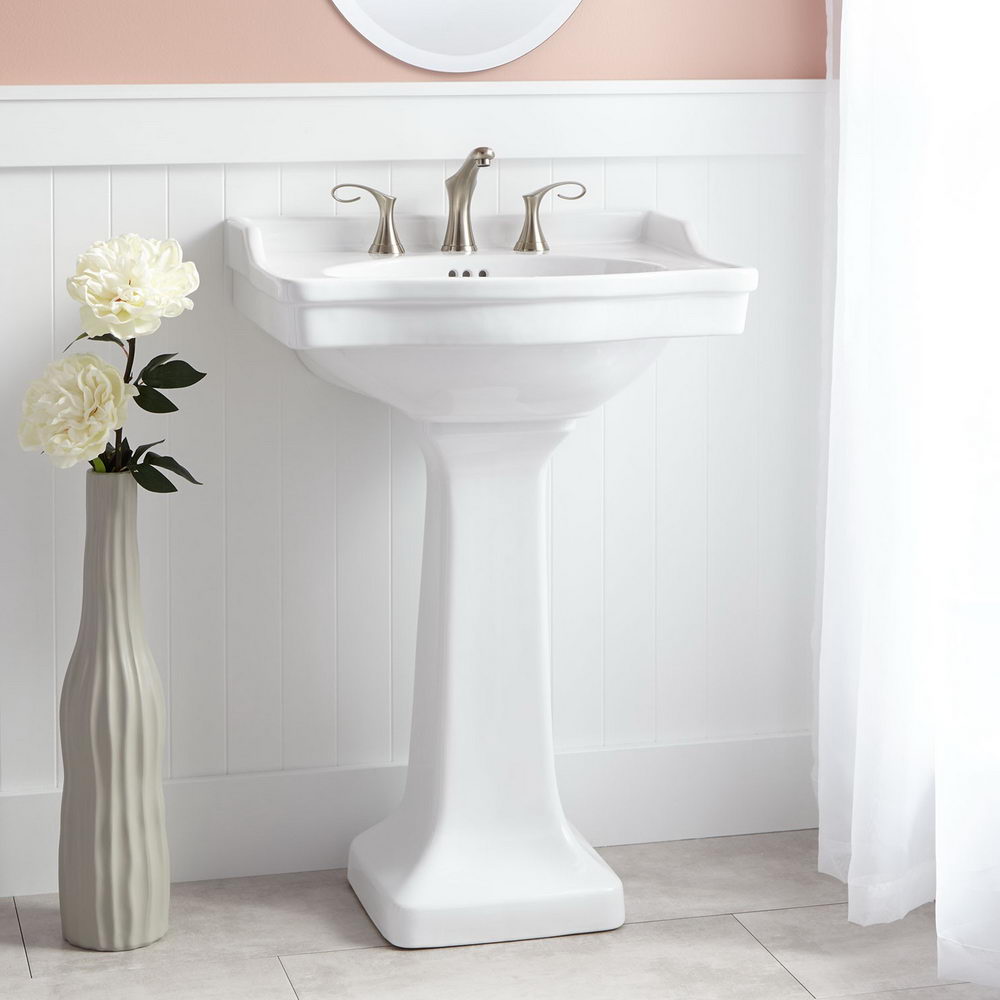 Pedestal Sink Widespread White Placing The Standard Porcelain Bathroom Sinks 5867