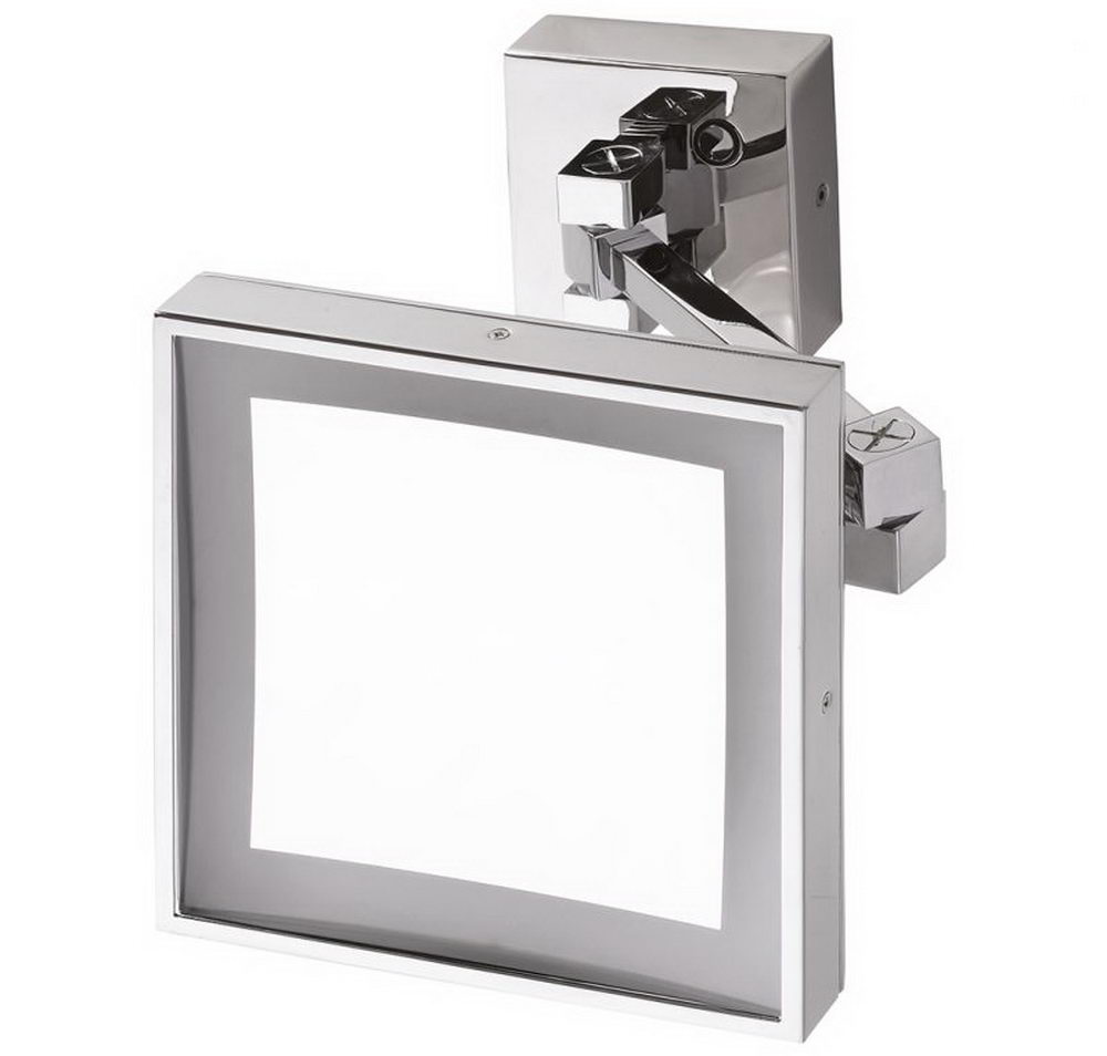 Adjustable Square LED Magnifying Bathroom Mirror