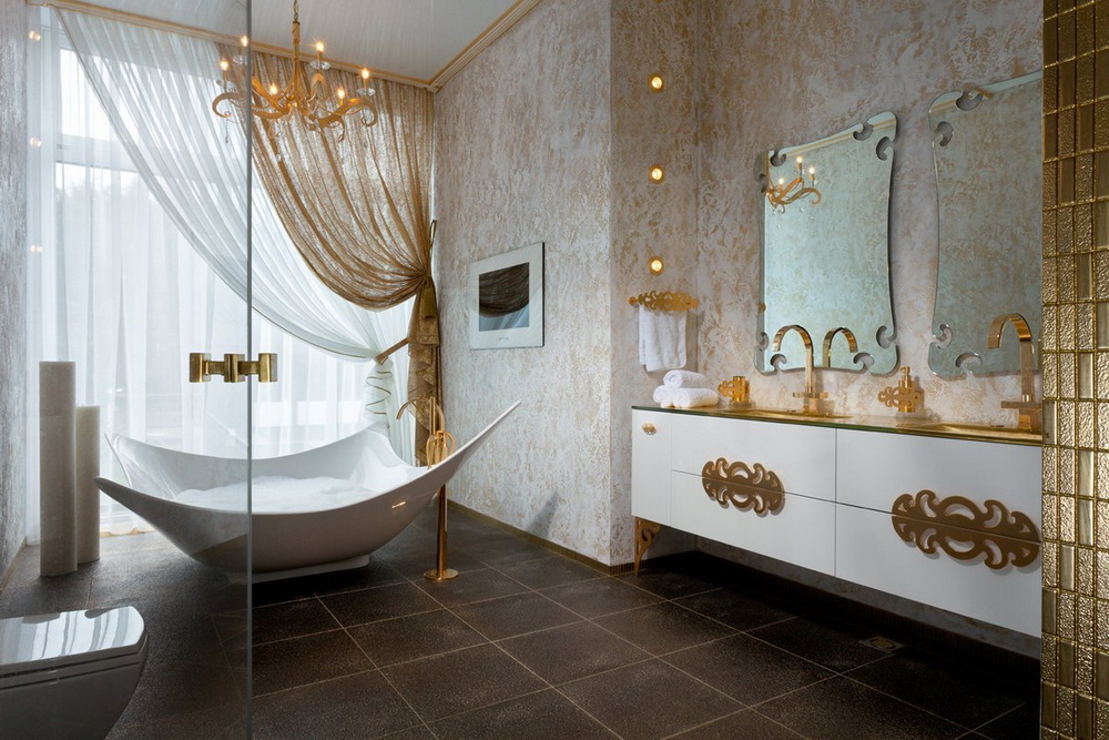 Golden Luxe: Metallic Bathroom Decor
