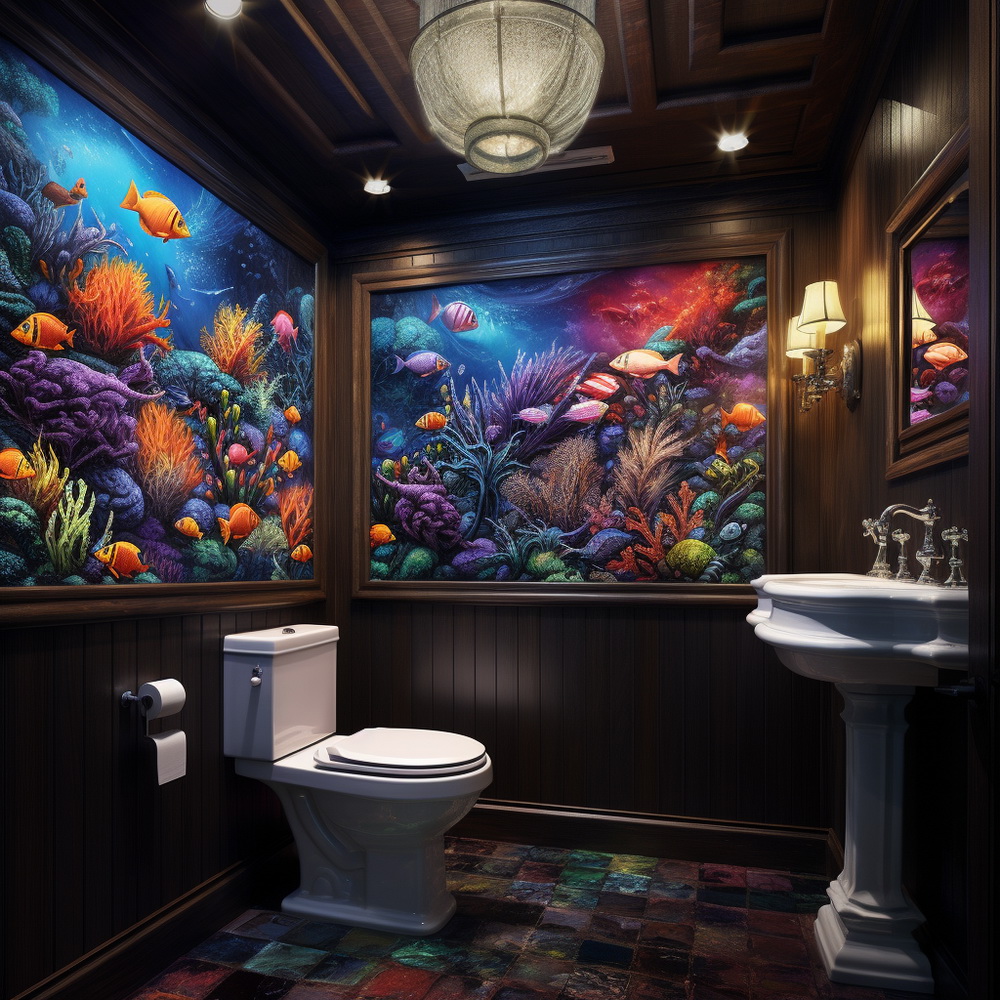 Aqua Dreams Bathroom Artwork