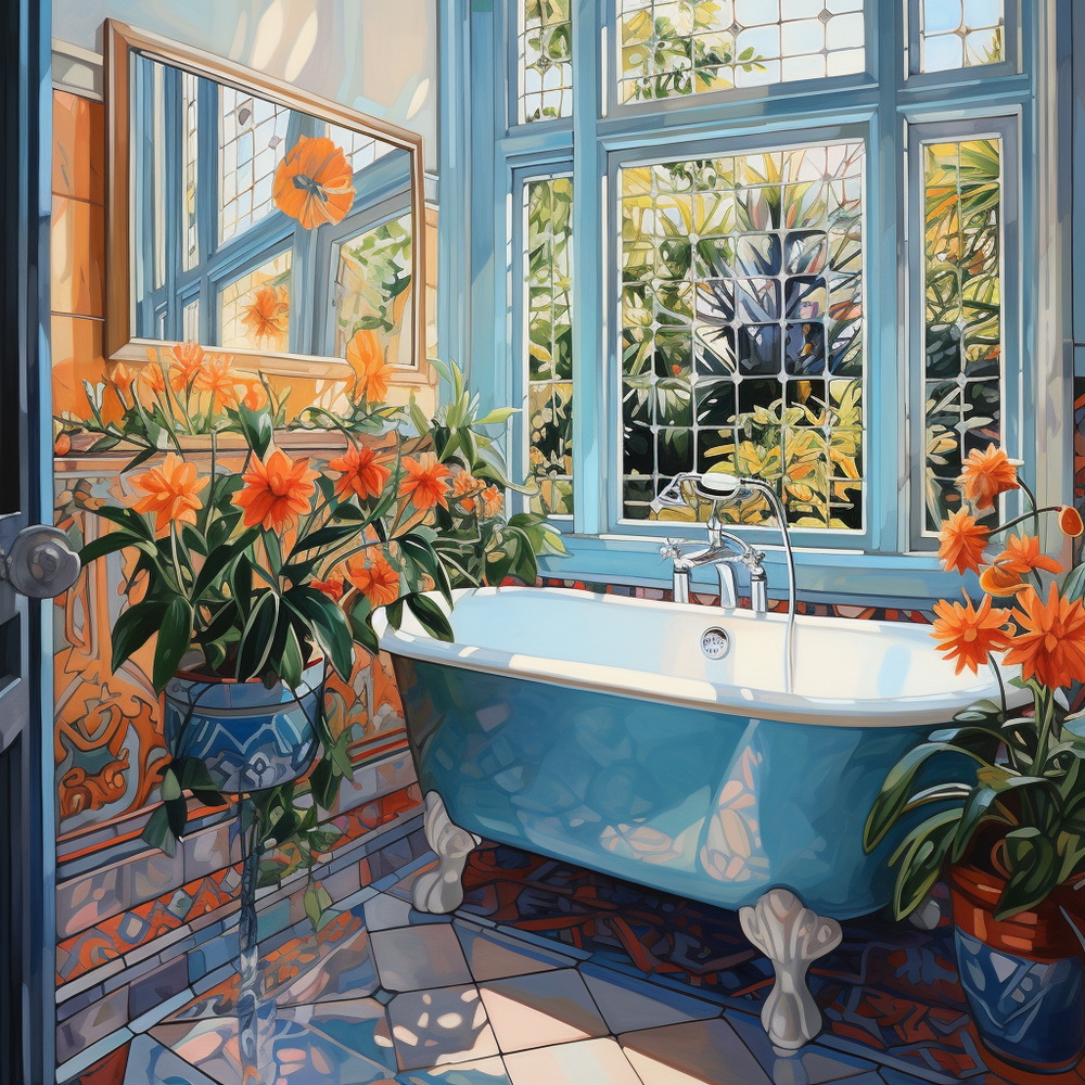 Tropical Oasis: Bathroom Canvas Art