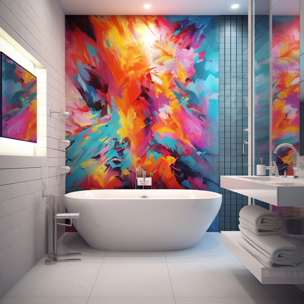 Abstract Elegance: Bath Wall Art Concepts