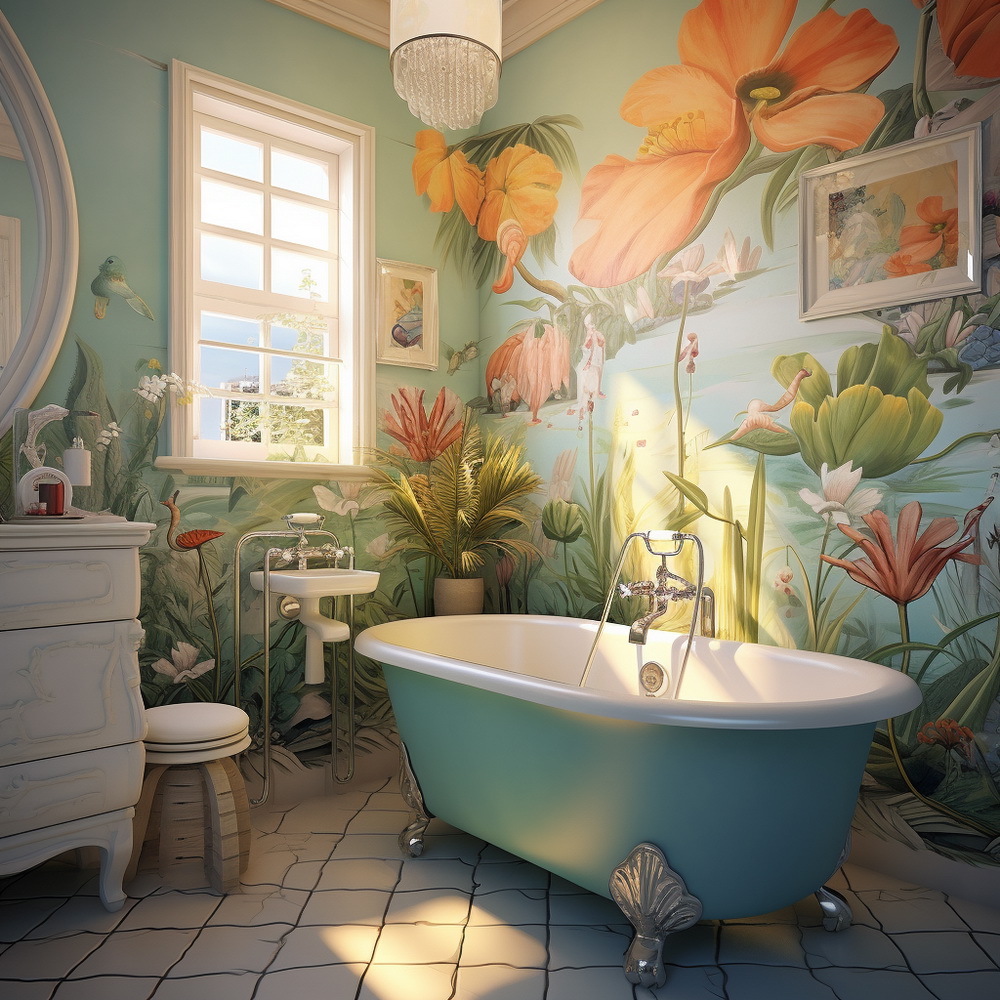 Creative Canvases: Bathroom Wall Elegance