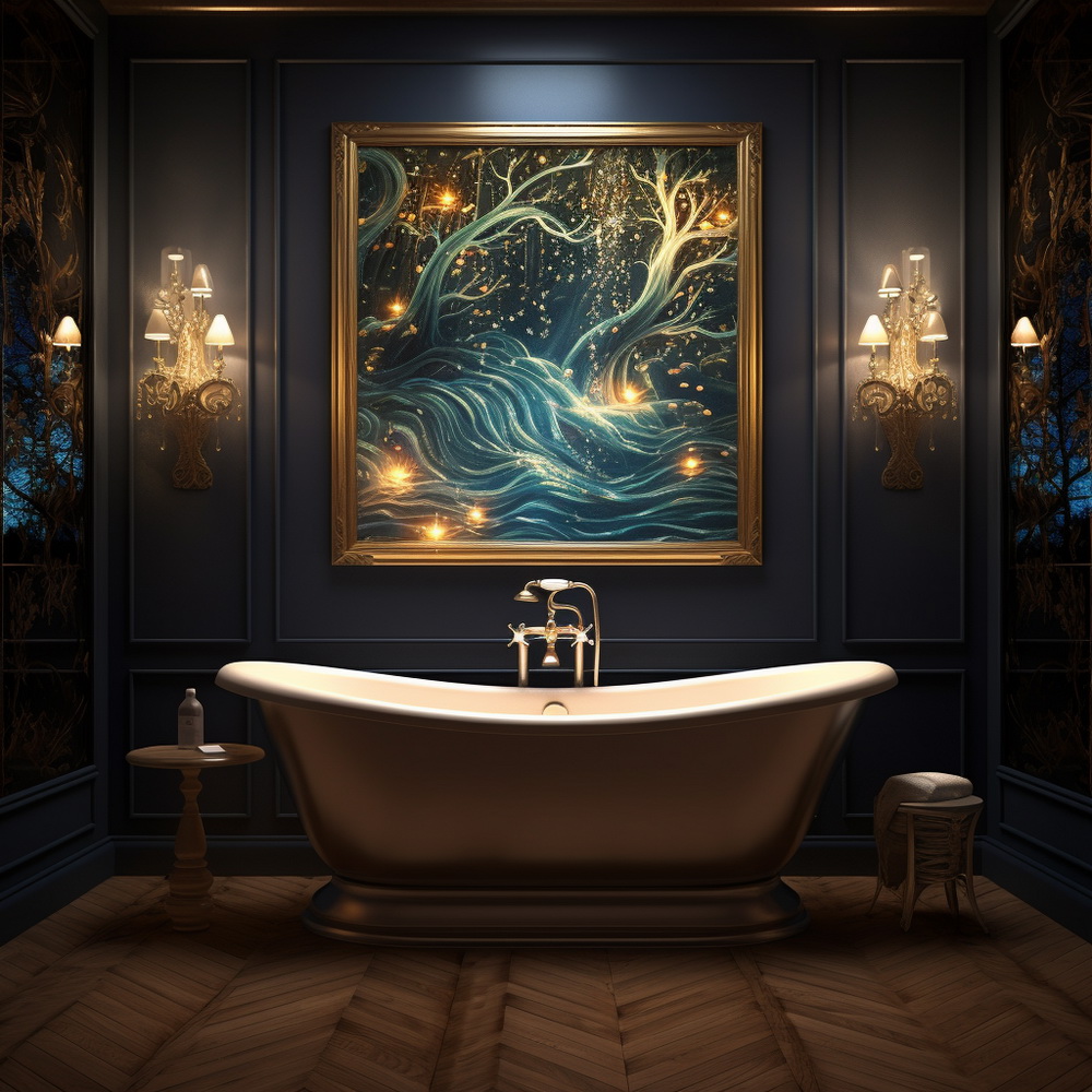 Shimmering Serenity: Lighting Artwork for Bathroom Bliss