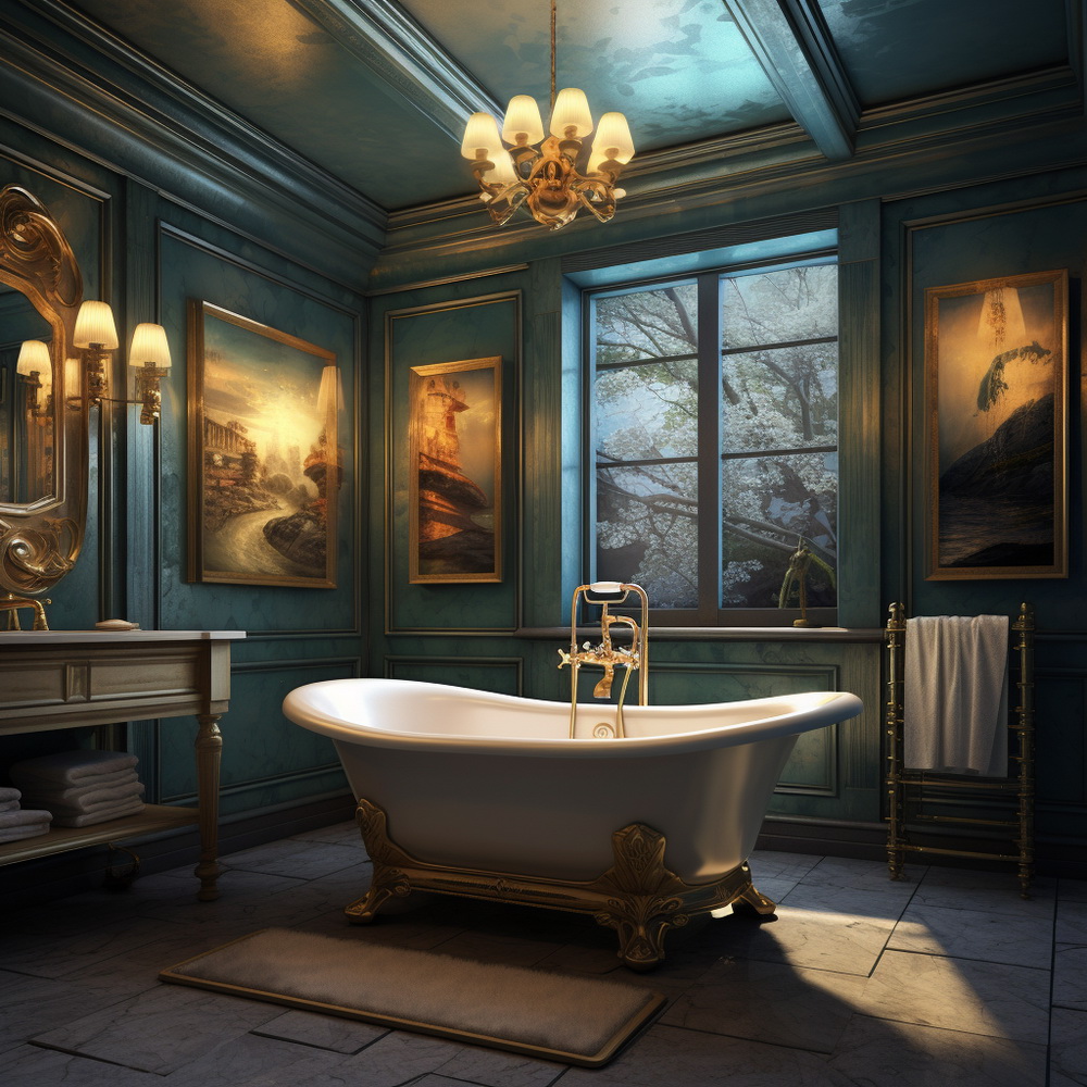 Twilight Twirls: Artistic Lighting in Bathrooms
