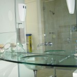 bathroom sink glass bowl