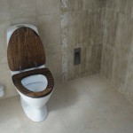 dark brown wood toilet seat