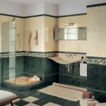 green marble tile bathroom