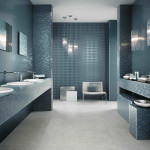 blue grey tile bathroom