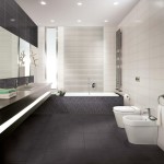 white and grey tile bathroom