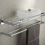 bathroom towel rack with shelf