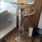 glass pedestal sink