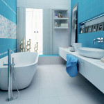 spa blue bathroom