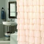 pink ruffle shower curtain