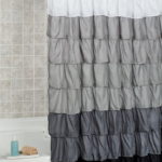 ruffle shower curtain charcoal