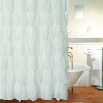 white ruffle shower curtain