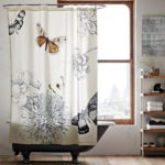 Beautiful Bathroom Decorating Ideas with Butterfly Curtains