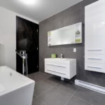 Large Format Grey Tile Bathroom Contemporary