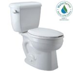 Single Flush Elongated Toilet in White