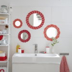 wall Mirrors Red Doilies Frames
