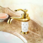 Antique Brass One Hole Single Handle Bathroom Sink Faucet