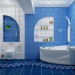 Bathroom Glass Tiles Blue and White