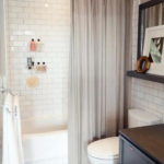 Bathroom with White Subway Glass Tiles