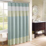 Brown And Cream Striped Shower Curtain