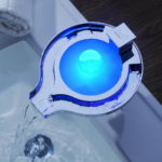LED Widespread Waterfall Bathroom Sink Faucet