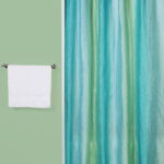 Ombre Blue Green Fabric Shower Curtain