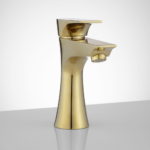 Polished Brass Single Hole Bathroom Faucet