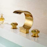 Solid Brass Gold Chrome Bath Faucet