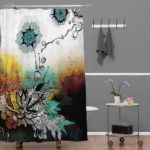 Unique Shower Curtain Floral Pattern