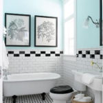 Black and White Bathroom Border Wall Tiles