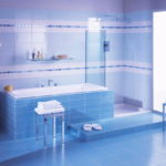 Modern Blue Color Tile Wall and Floor