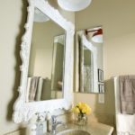 Bathroom Mirror with White Frame