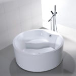 Freestanding Round White Acrylic Bathtub