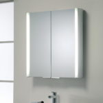 Mirrored Cabinet White Transparant Fronted Slimline