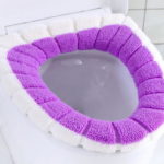 Velvet Coral Cushion Toilet Cover