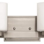 Bathroom Light with White Glass in Brushed Nickel