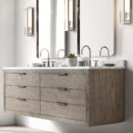 Bathroom Wall Floating Cabinets with Mirrors