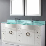 Double BathVanity with Tempered Glass