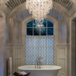 Luxury Bathroom Design with Chandeliers