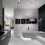 Freestanding Bathtub with Delicate Modern Light