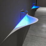 Wall Integrated Wash Basin with Blue LED Lights